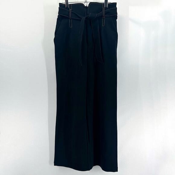 Anthropologie Maeve Irina Relaxed Ponte Wide Leg Belted Pants Size 6 - Picture 2 of 5